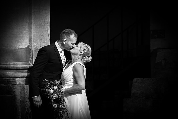 Bride and Groom share a Kiss